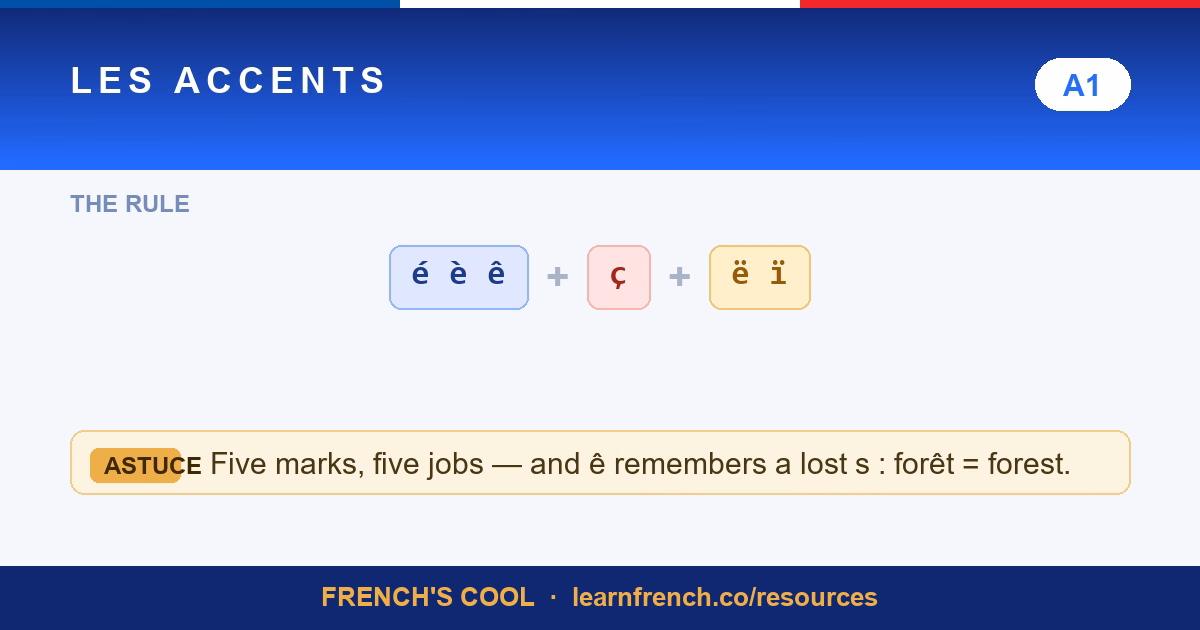 french accent marks lesson poster