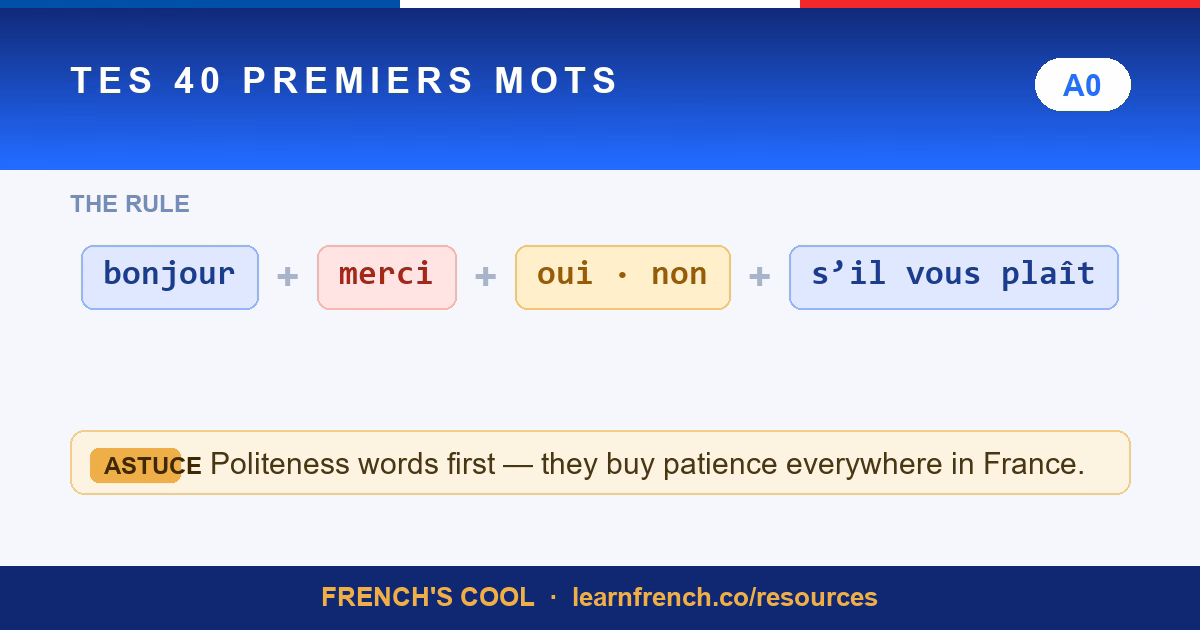 french for beginners lesson poster