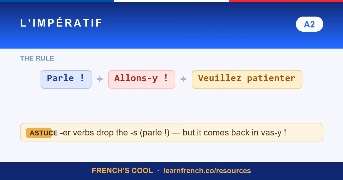 french imperative lesson poster