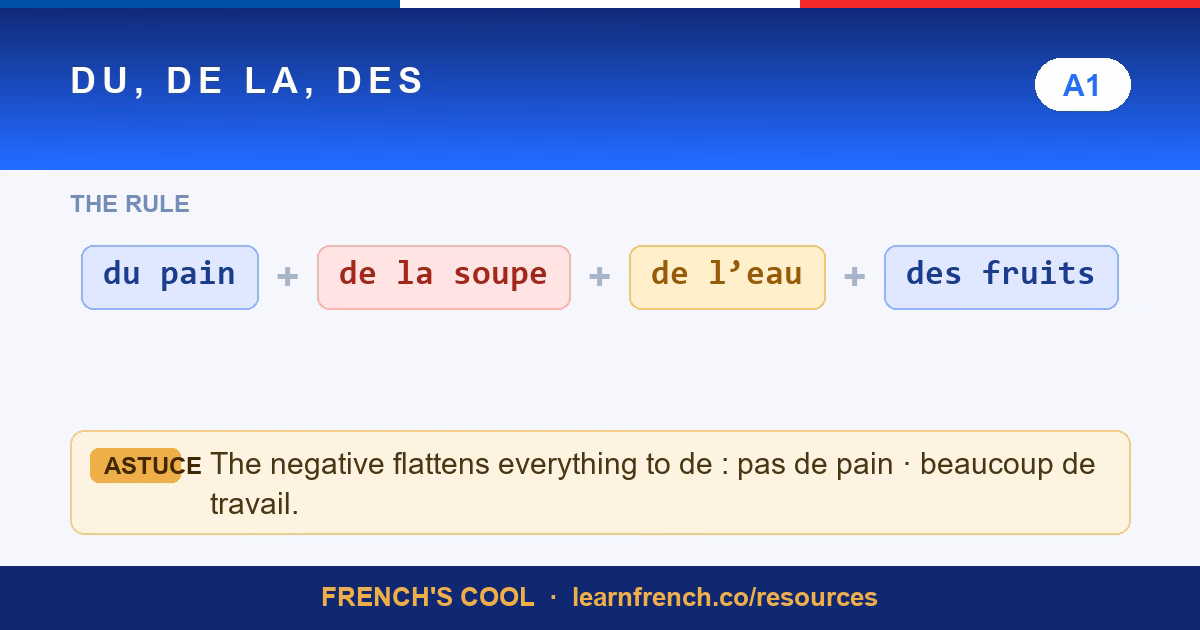 french partitive articles lesson poster
