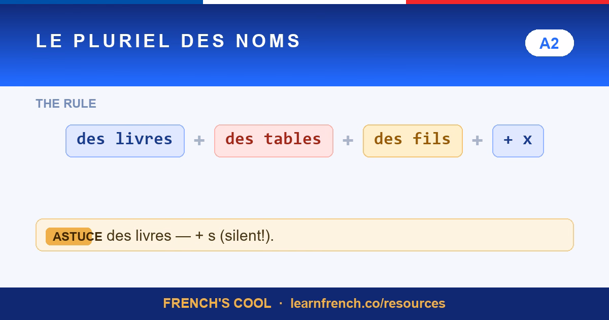 Le Pluriel des Noms — French grammar quiz in 20 seconds