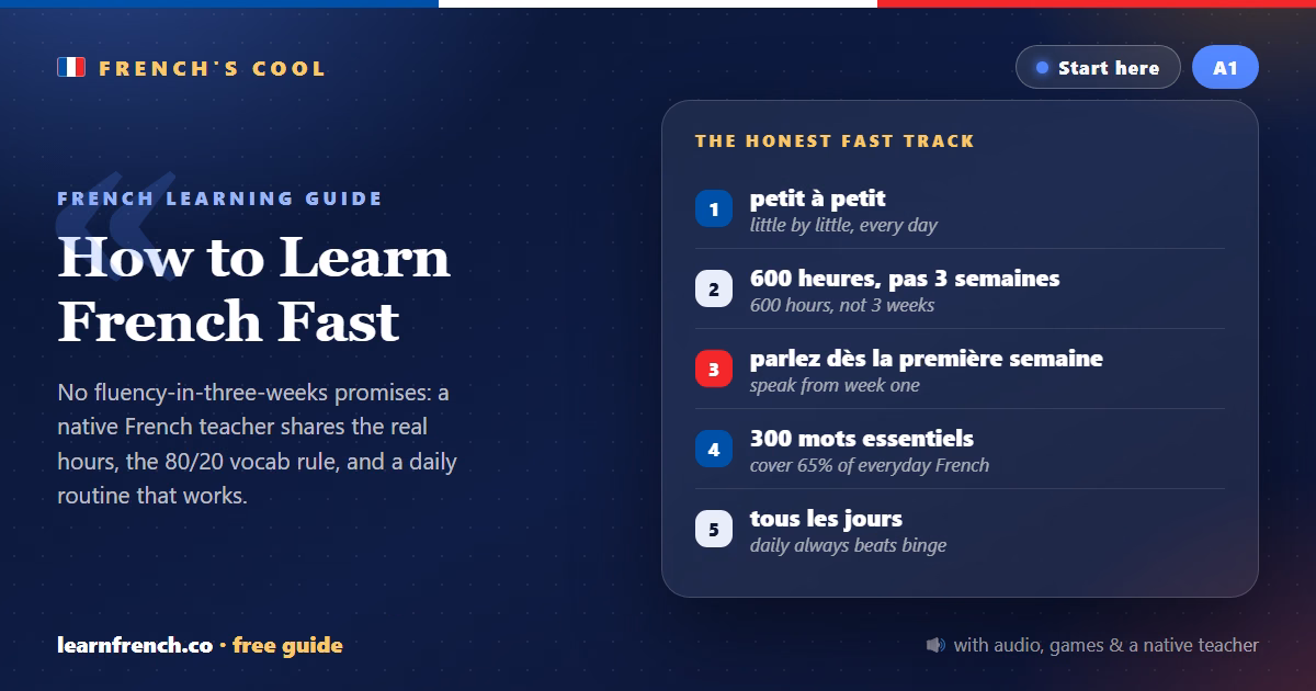 How to Learn French Fast: An Honest Guide for Beginners — 5 things to know in 20 seconds