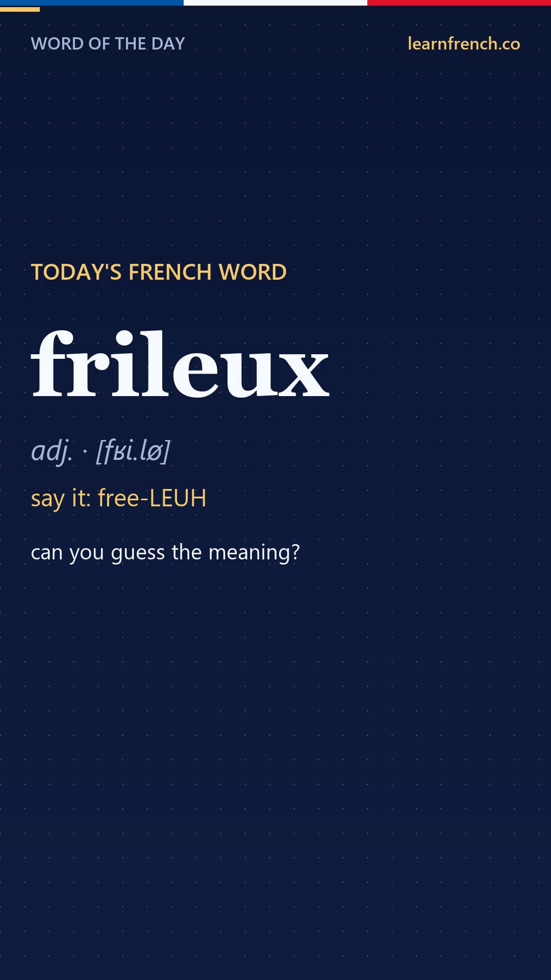 frileux — French Word of the Day in 20 seconds