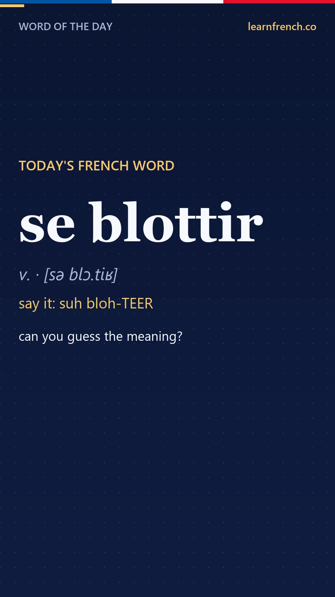 se blottir — French Word of the Day in 20 seconds